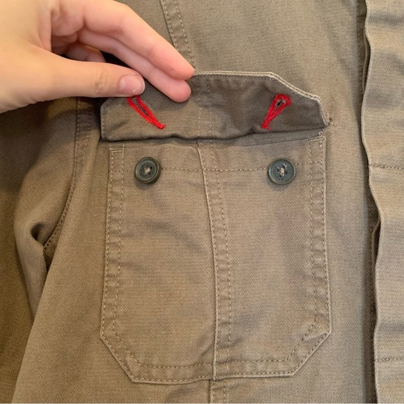 Y2K Tommy Hilfiger Olive Green Safari Army Jacket Khaki Size Medium M - Picture 6 of 9